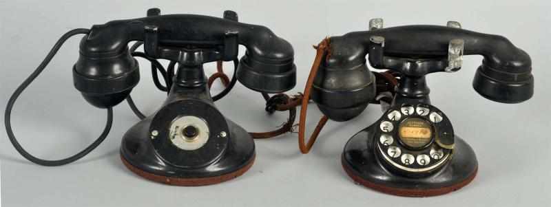 Appraisal: Lot of Western Electric Cradle Telephones Circa Black metal First