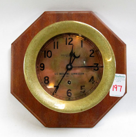 Appraisal: CHELSEA CLOCK CO SHIPS CLOCK inch cast brass case with