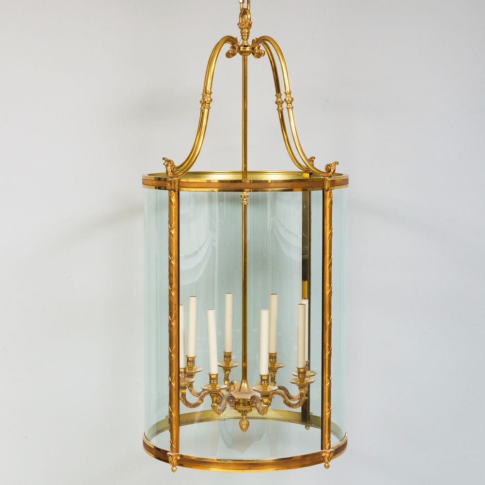 Appraisal: Large Brass Eight-Light Hall Lantern x in diam Condition Minor