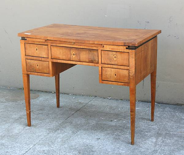 Appraisal: A Biedermeier fruitwood desk mid th century height in width