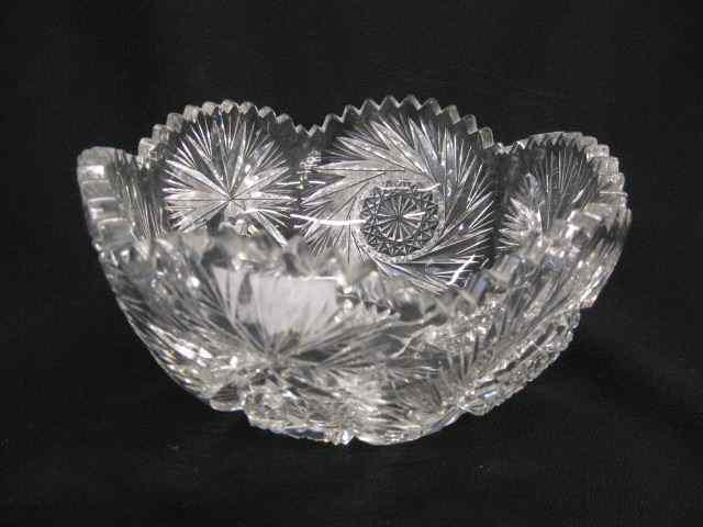 Appraisal: Brilliant Period Cut Glass Bowl pinwheel trifoil decor ''