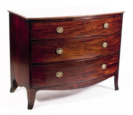 Appraisal: A late th early th century mahogany bowfront chest the