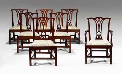 Appraisal: Assembled set of seven Chippendale mahogany chairs philadelphia late th