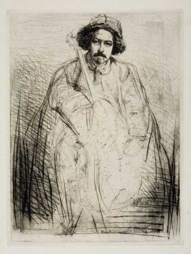 Appraisal: JAMES A M WHISTLER Becquet Etching and drypoint on cream