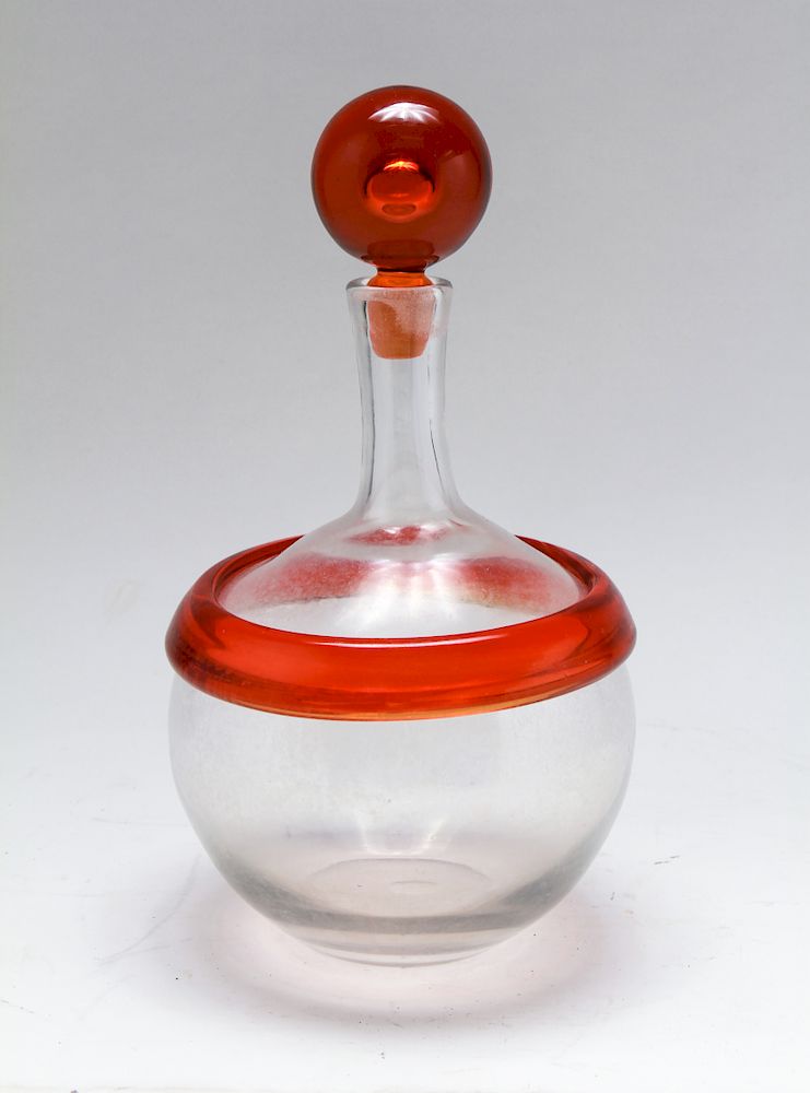 Appraisal: Joel Myers Blenko Art Glass Decanter Joel Myers Blenko art