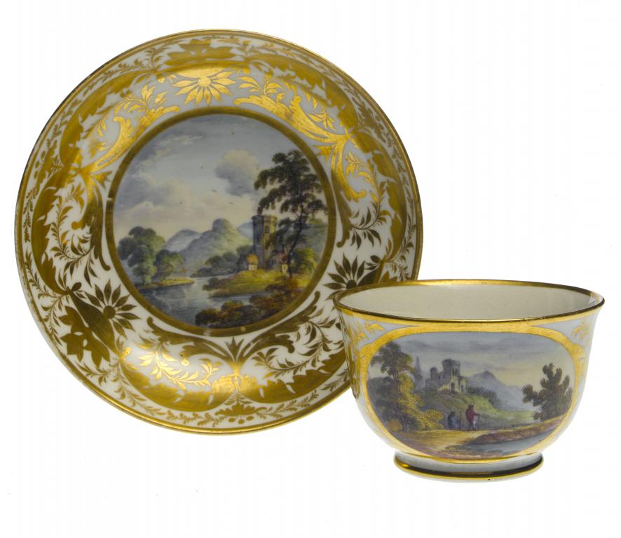 Appraisal: A DERBY TEACUP AND SAUCER painted probably by Daniel or