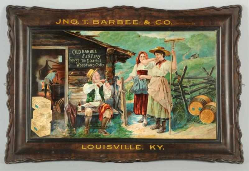 Appraisal: JNO T Barbee Co Whiskey Sign Louisville KY Nice image