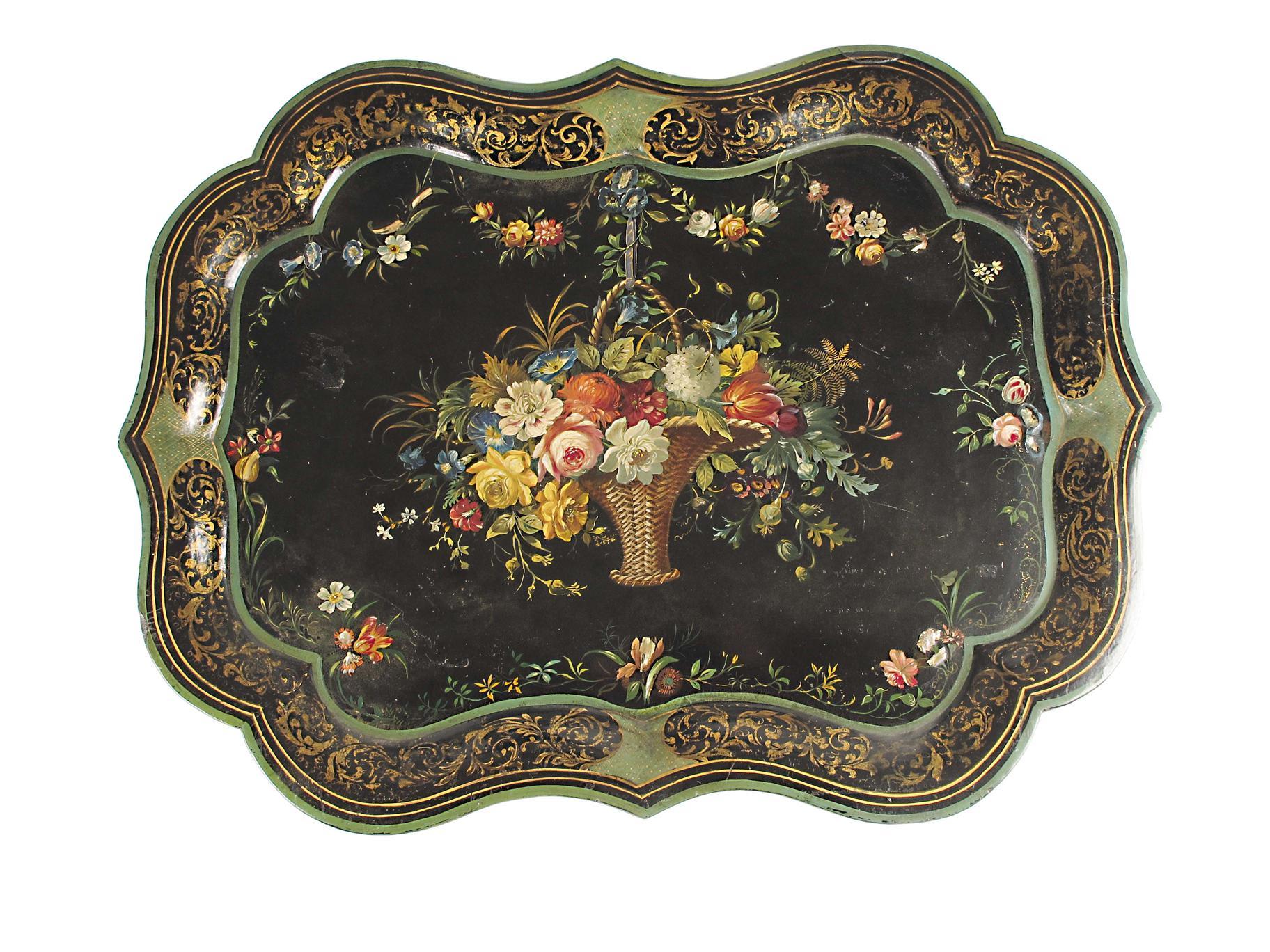 Appraisal: A Victorian papier-m ch tray