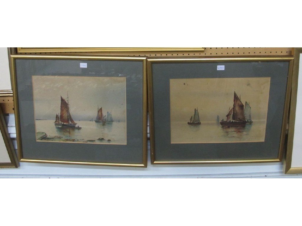 Appraisal: Pair of watercolour seascapes with fishing boats unsigned