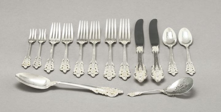 Appraisal: Cased Ninety-One-Piece Wallace Sterling Silver Grande Baroque Partial Luncheon and