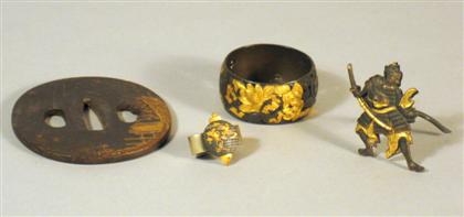 Appraisal: Four Japanese mixed metal items mostly th century Comprised of