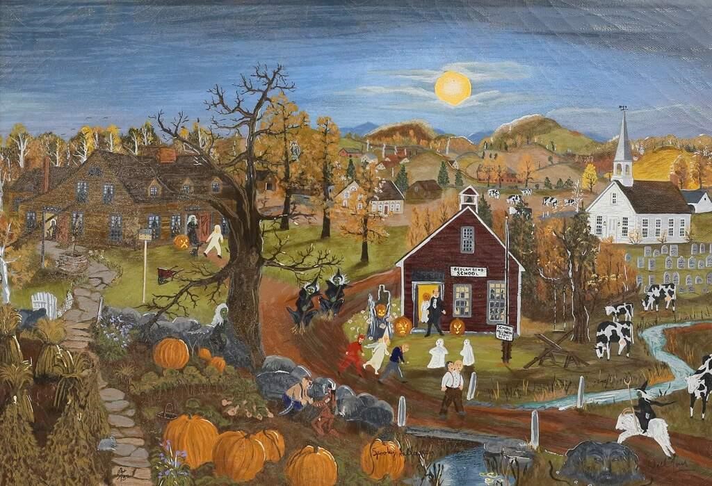 Appraisal: Will Moses American New York - Folk art serigraph on