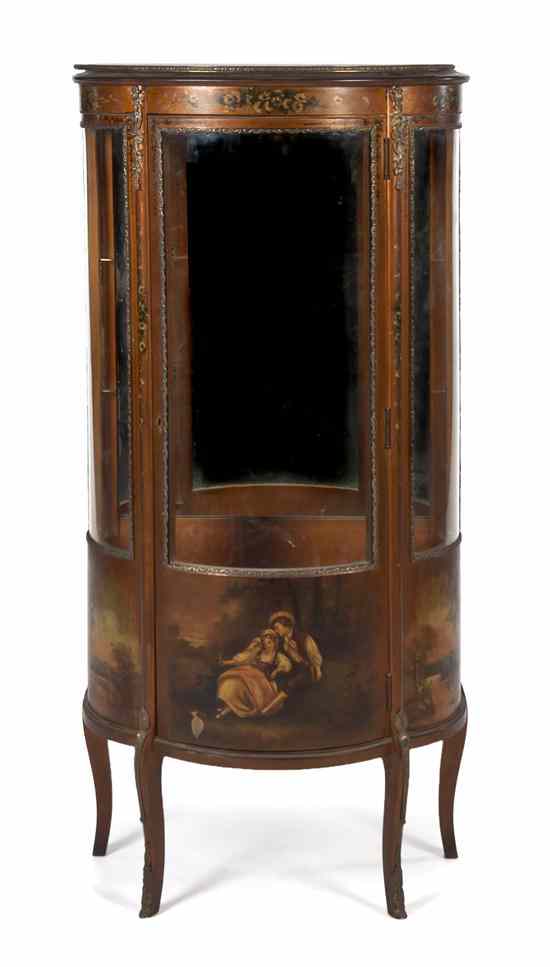 Appraisal: A Continental Gilt Metal Mounted and Vernis Martin Decorated Vitrine