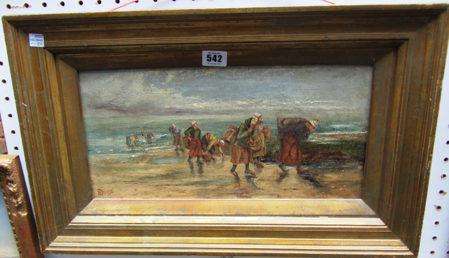 Appraisal: W Deurse c Fisherfolk on the shore a pair oil