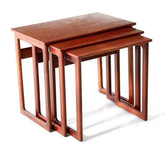 Appraisal: A Kildeberg Danish Modern teak nest of tables circa Danish