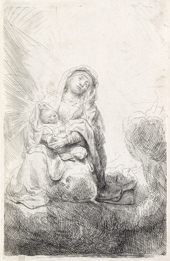 Appraisal: REMBRANDT VAN RIJN The Virgin and Child in the Clouds