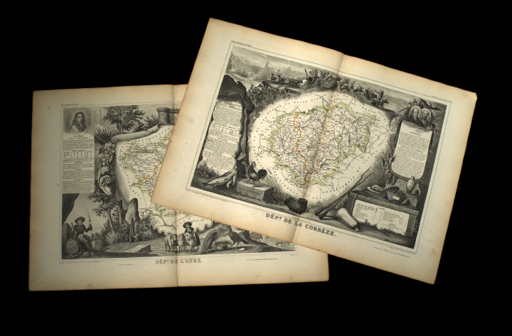 Appraisal: Twenty-Two French Departmental Maps From Vincent Levasseur's Atlas National Illustre