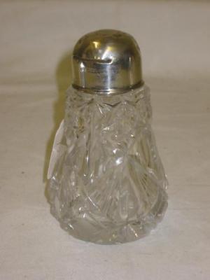 Appraisal: A CUT GLASS MONEY BOX of pear form with domed