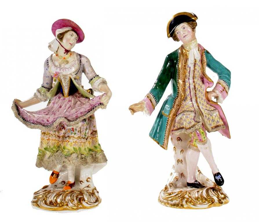 Appraisal: A PAIR OF MINTON MALE AND FEMALE DANCING FIGURES of