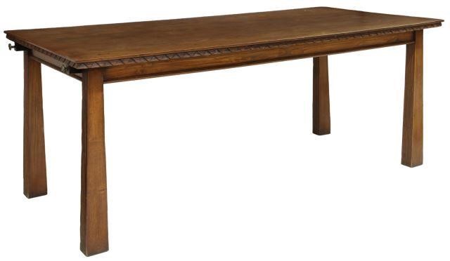 Appraisal: Italian modern oak dining table attributed by consignor to Paolo