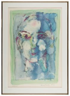 Appraisal: Miller Henry Blue Face Color lithograph Signed Henry Miller lower