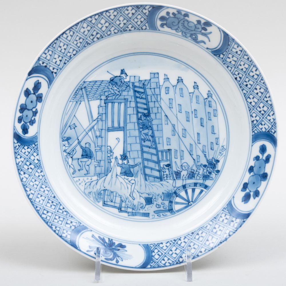 Appraisal: Chinese Export Porcelain Plate Decorated with The Rotterdam Riots Chinese