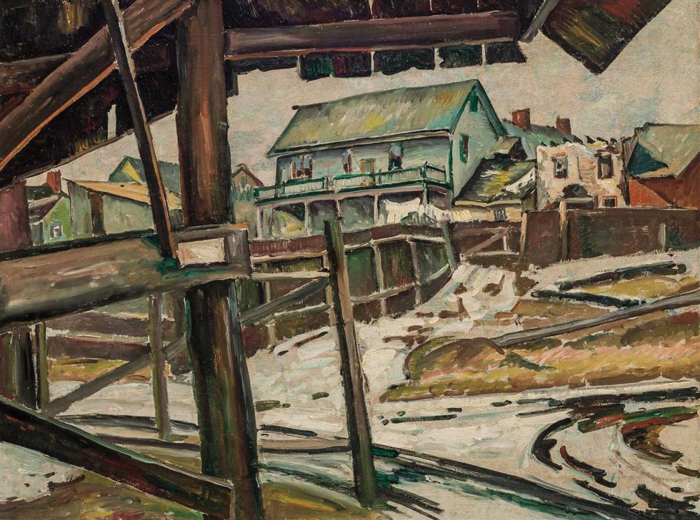 Appraisal: CHARLES ROSEN American - The Blue House Village in Winter