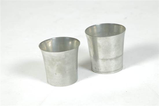 Appraisal: TWO PEWTER BEAKERS American nd quarter- th century Similar the