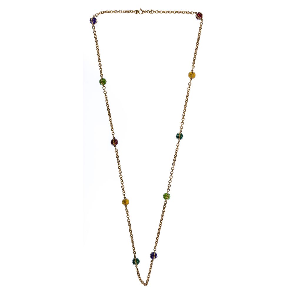 Appraisal: HIDALGO K YELLOW GOLD AND ENAMEL NECKLACEHaving enameled balls on