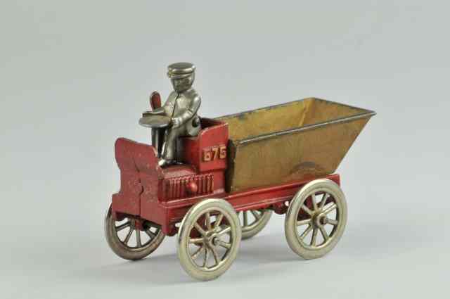 Appraisal: AUTO DUMP WAGON Kenton cast iron painted in red with