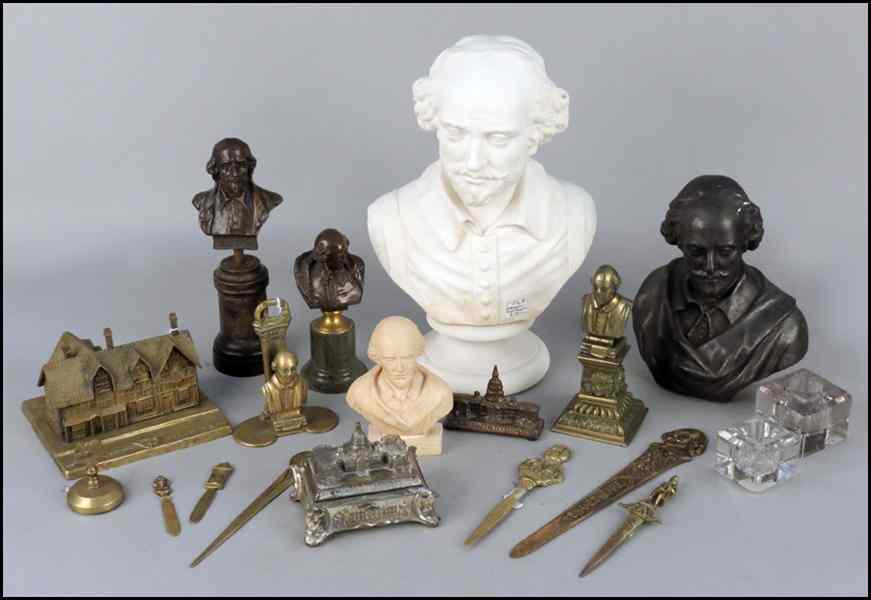 Appraisal: A COLLECTION OF WILLIAM SHAKESPEARE DESK ITEMS Including a variety