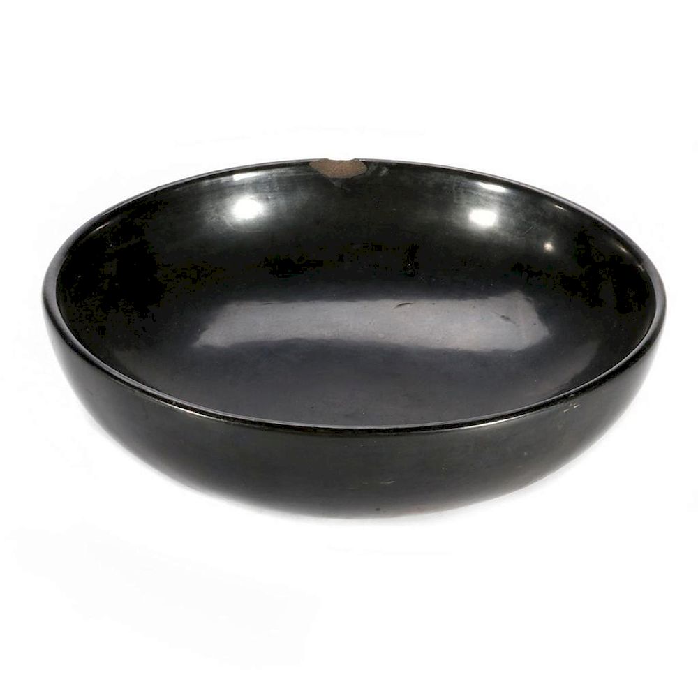 Appraisal: A San Ildefonso Blackware Bowl Marie Santana Martinez Height in