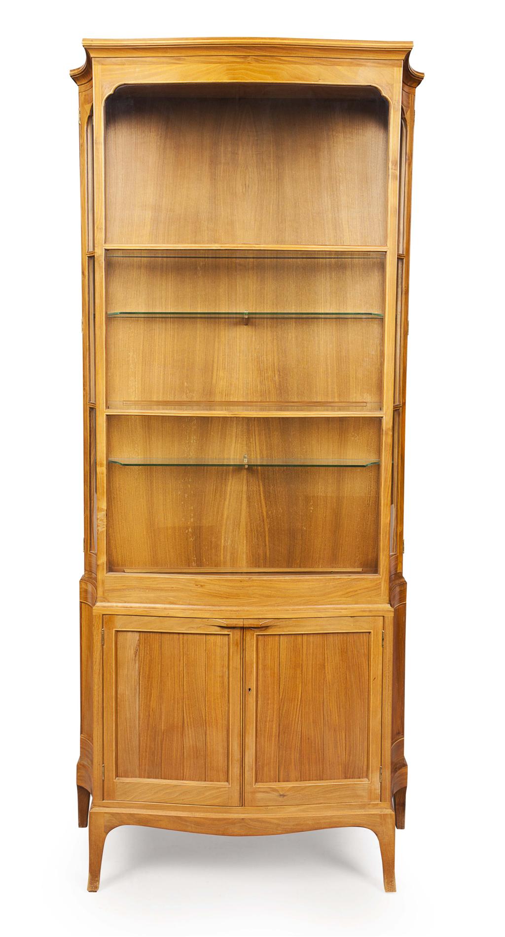 Appraisal: EDWARD BARNSLEY - WALNUT DISPLAY CABINET LATE TH CENTURY of