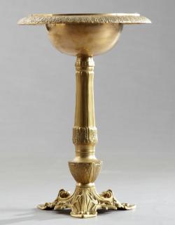 Appraisal: Unusual Bronze Standing Holy Altar Water Font t Unusual Bronze