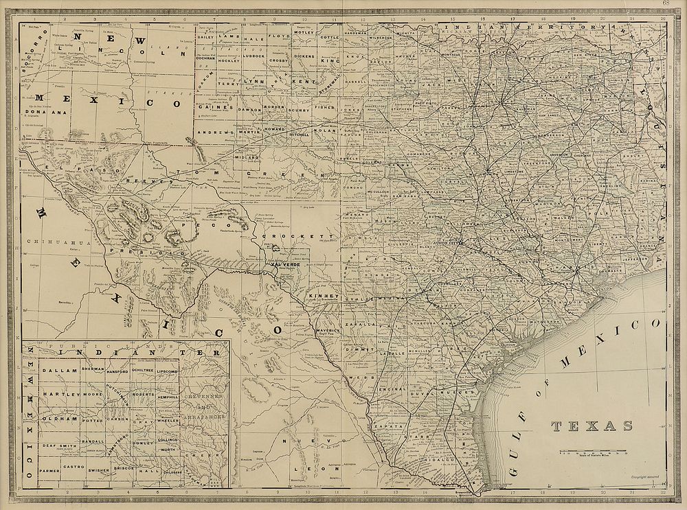 Appraisal: A VINTAGE MAP Texas CIRCA A VINTAGE MAP Texas CIRCA