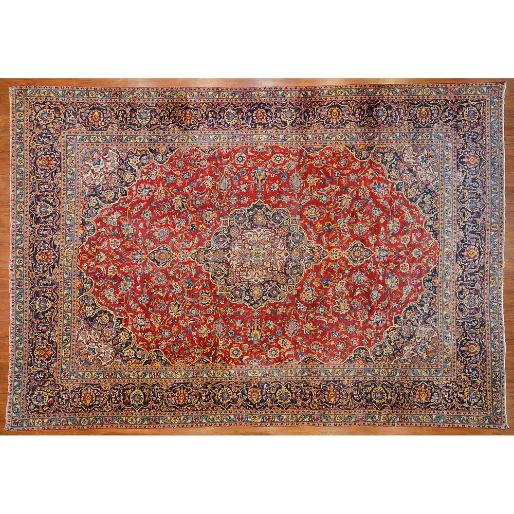 Appraisal: Kashan Carpet Persia x Second half- th century hand knotted