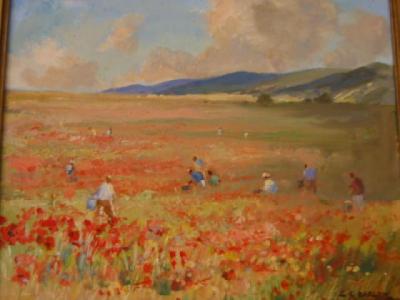 Appraisal: GORDON CLIFFORD BARLOW October Fields Southern France signed on board