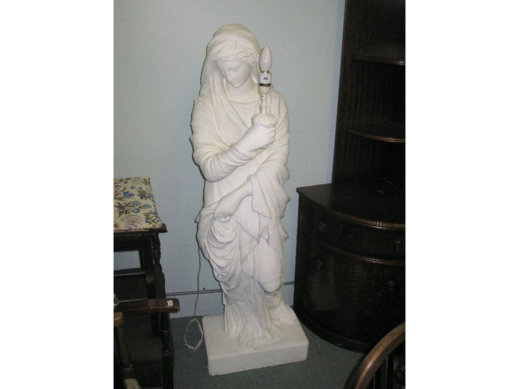 Appraisal: Plaster floor lamp 'The Virgin Mary'