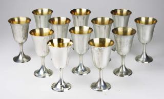 Appraisal: Set of Wallace sterling water goblets with vermeil gold wash