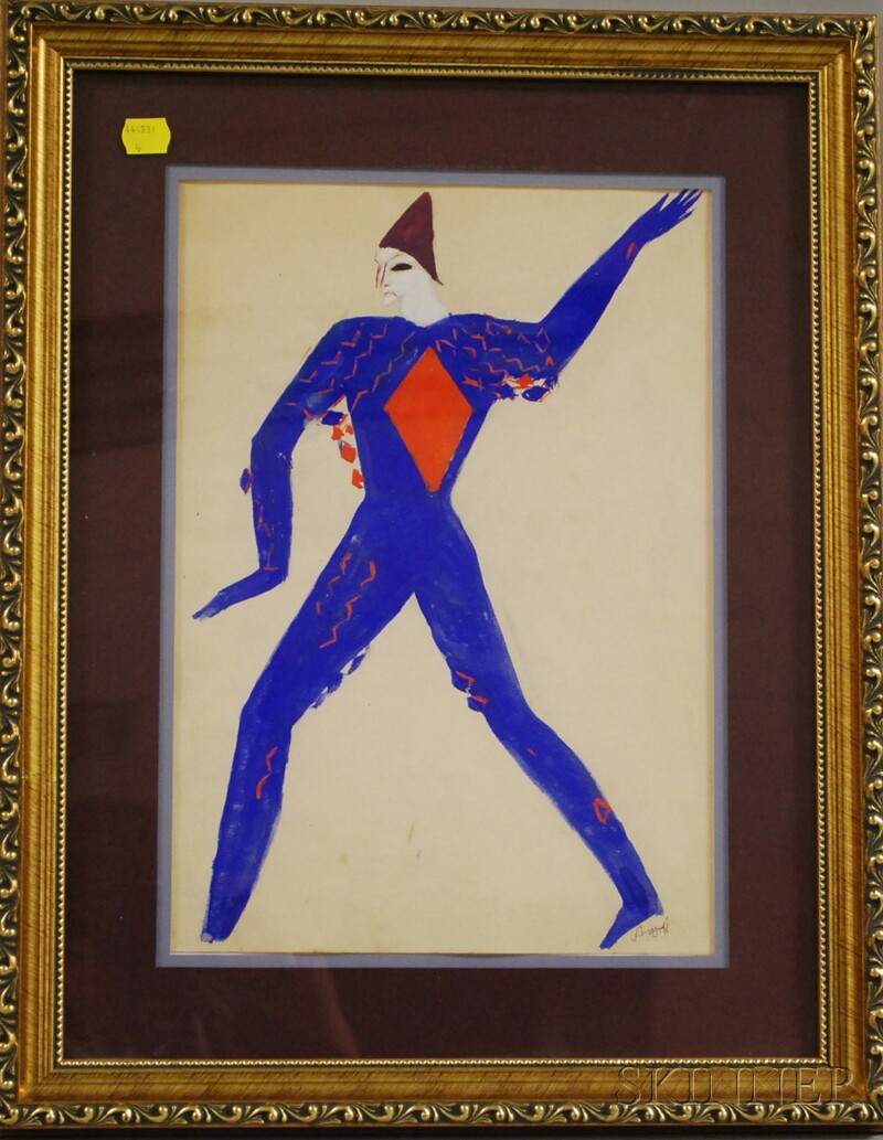 Appraisal: Alexis Paul Arapoff Russian American - Costume Design Blue Harlequin