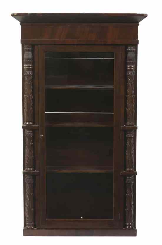 Appraisal: An American Classical Mahogany Vitrine having a stepped cornice over