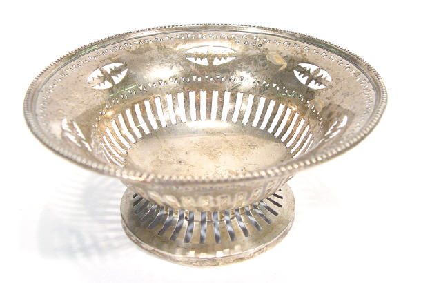 Appraisal: Circular pierced silver bonbon dish Birmingham cm diameter