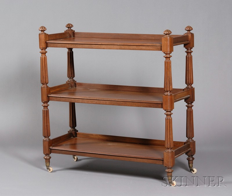 Appraisal: Classical Carved Mahogany Etagere England or America the three shelves