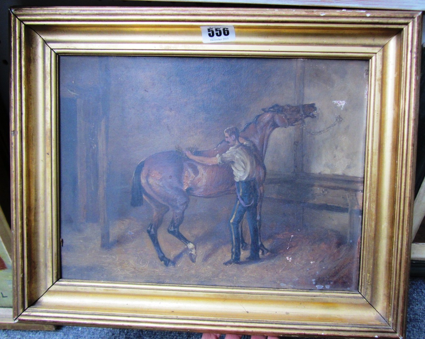 Appraisal: John Arnold Alfred Wheeler - Horse and groom in a