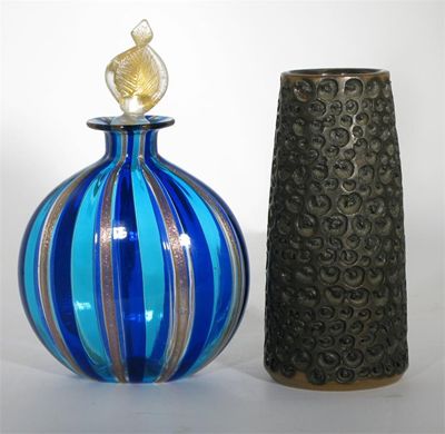 Appraisal: A Poole Pottery Atlantis vase by Guy Sydenham cylindrical form