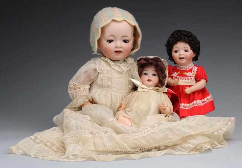 Appraisal: Lot of Bisque Baby Dolls Two Japan bisque babies with