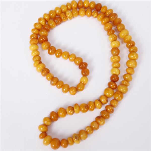 Appraisal: Yellow Multi Tone Amber Bead Necklace