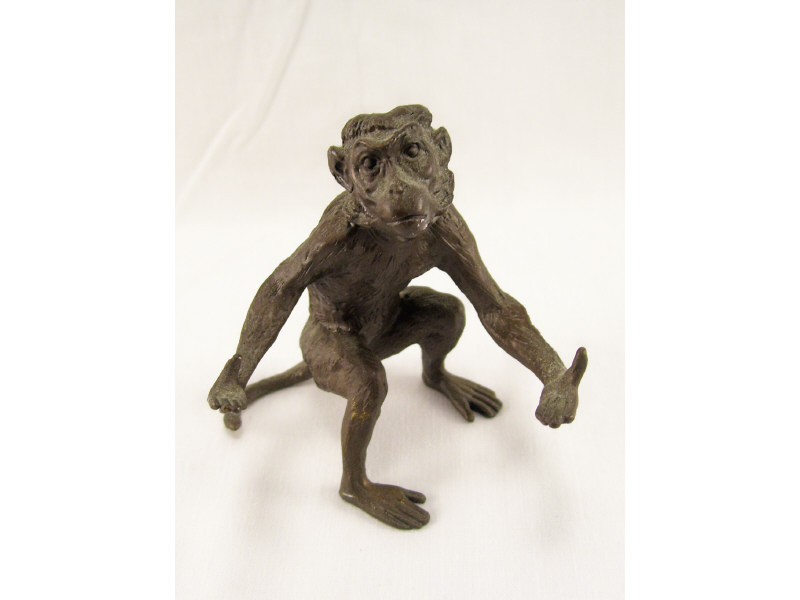 Appraisal: Levenger Bronze Monkey Pen Stand Bronze monkey in an outstretched