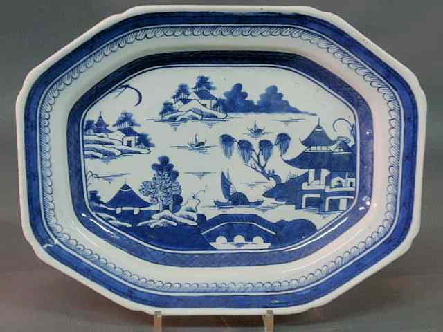 Appraisal: Rectangular blue and white Canton platter c x