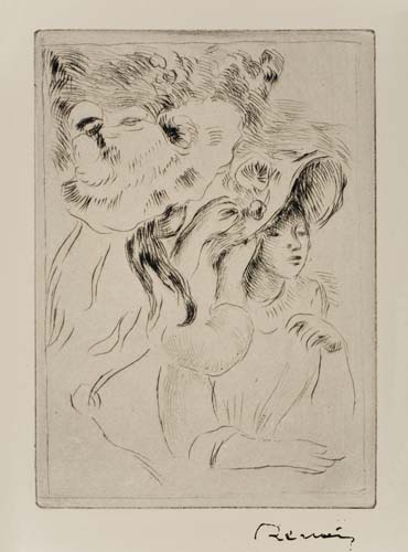 Appraisal: PIERRE-AUGUSTE RENOIR Le Chapeau pingl e planche Drypoint x mm